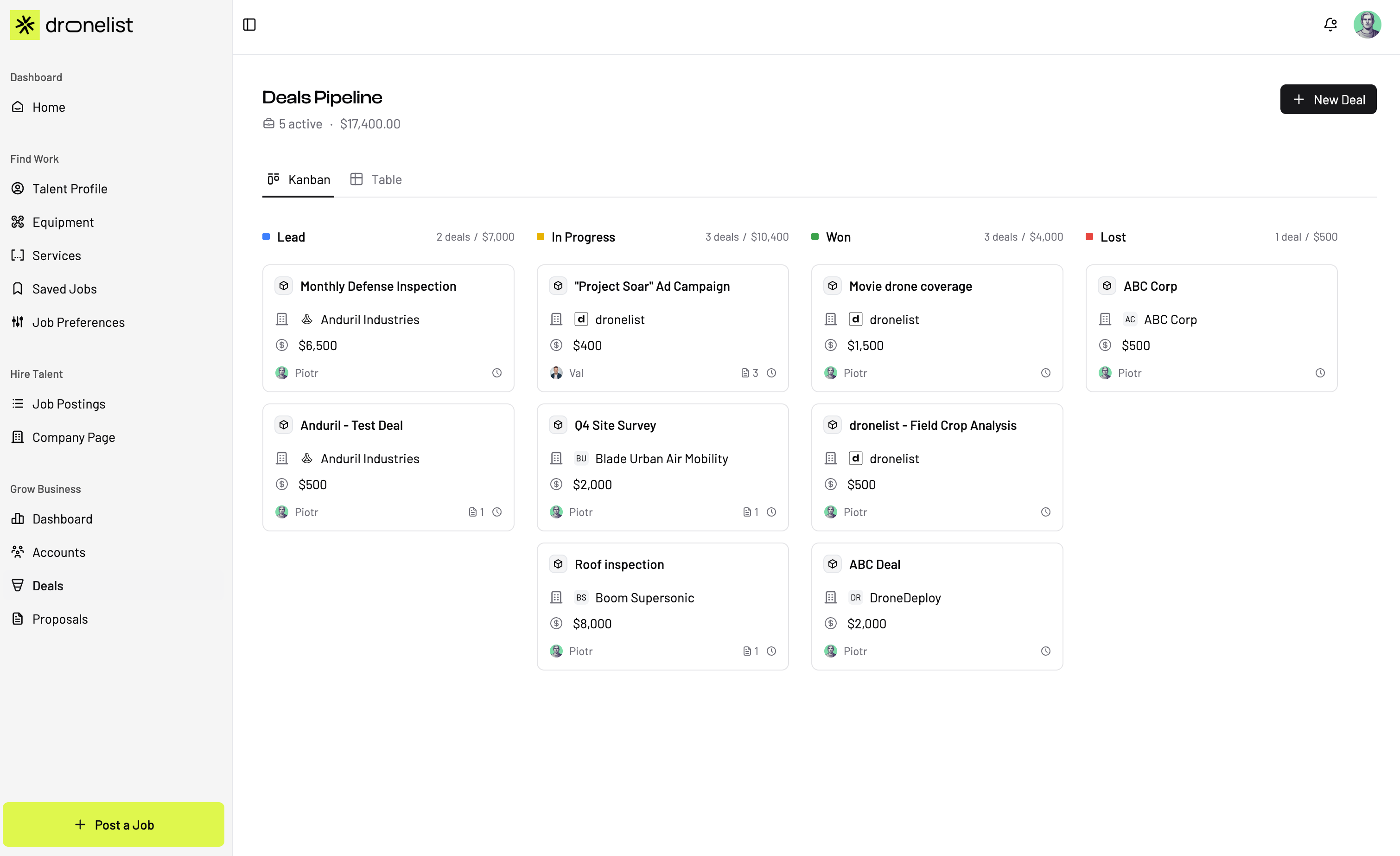 CRM Screenshot